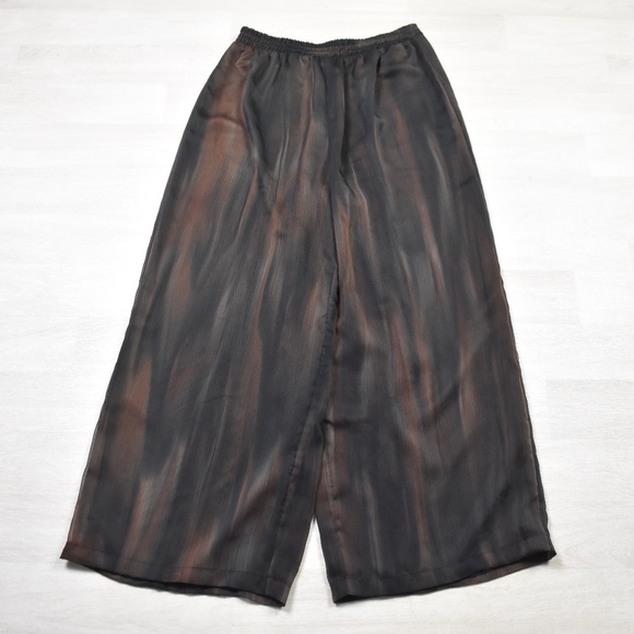 SOLD 90s The Limited Womens Pants High Waist Wide Leg Black Brown VTG - Picture 1 of 5